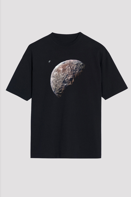 Plüton Siyah Unisex Tişört T-Shirt - TişörtFabrikası