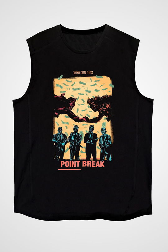 Point Break Siyah Unisex  Kolsuz Tişört