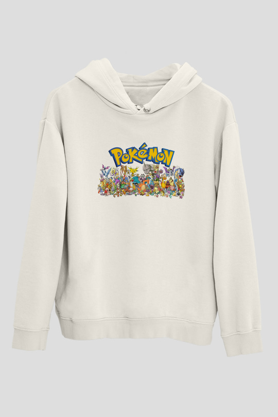 Pokemon Beyaz Unisex Hoodie
