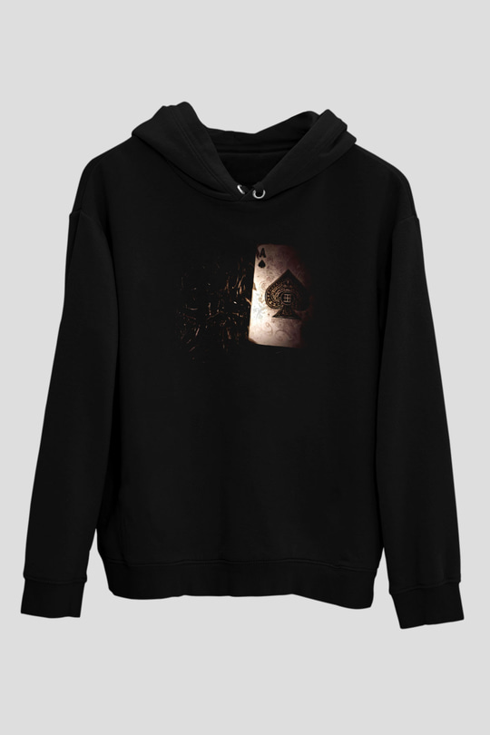 Poker Siyah Unisex Hoodie