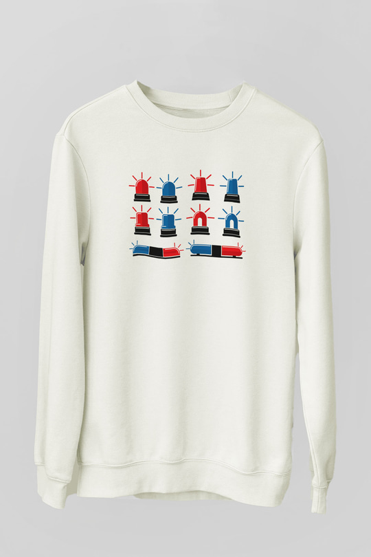 Polis Beyaz Unisex Sweatshirt