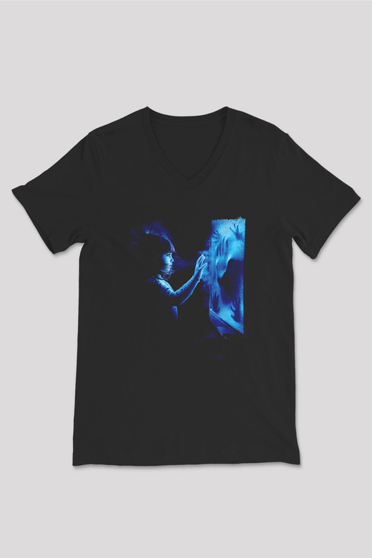 Poltergeist Siyah Unisex  V Yaka Tişört