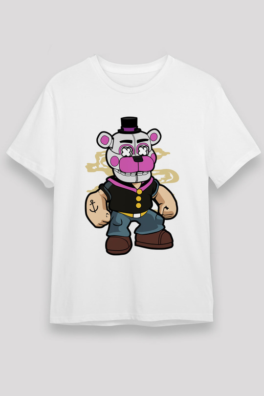 Popeye Freddy Baskılı Unisex Beyaz Tshirt