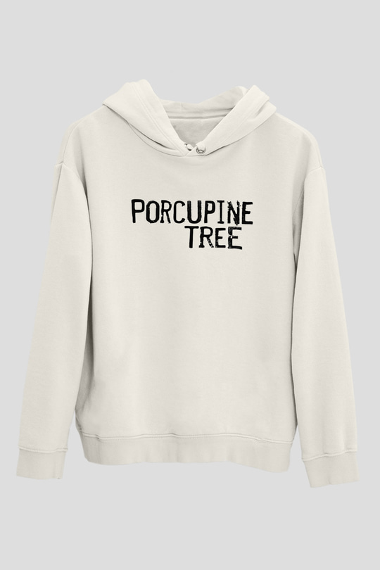 Porcupine Tree Baskılı Beyaz Unisex Kapüşonlu Sweatshirt