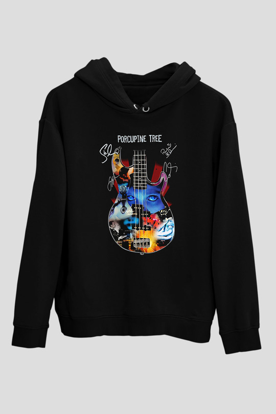 Porcupine Tree Baskılı Unisex Siyah Kapüşonlu Sweatshirt