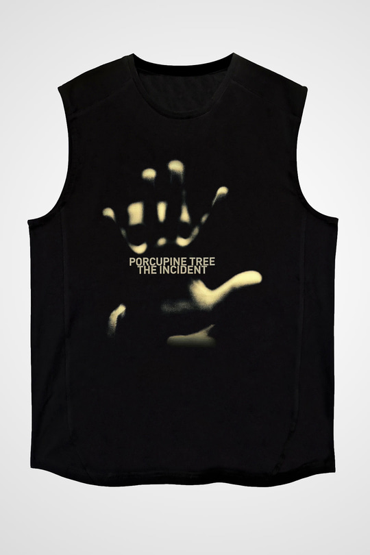 Porcupine Tree Baskılı Unisex Siyah Kolsuz Tişört - Tshirt