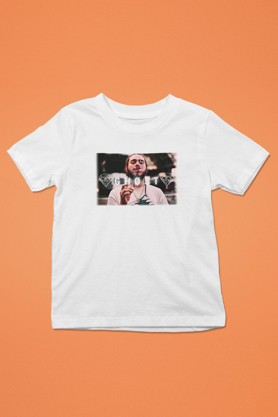 Post Malone Baskılı Beyaz Unisex Çocuk Tişört