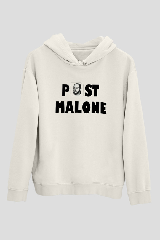 Post Malone Beyaz Unisex Kapşonlu Sweatshirt