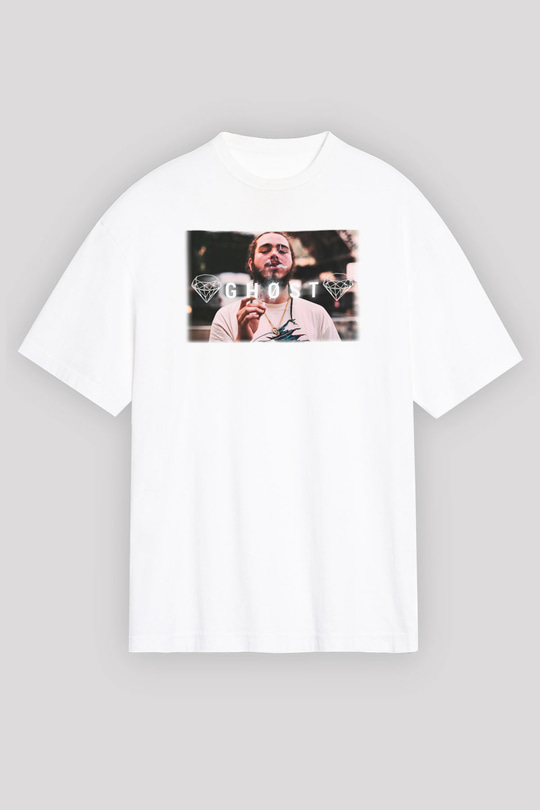 Post Malone Beyaz Unisex Oversize Tişört T-Shirt