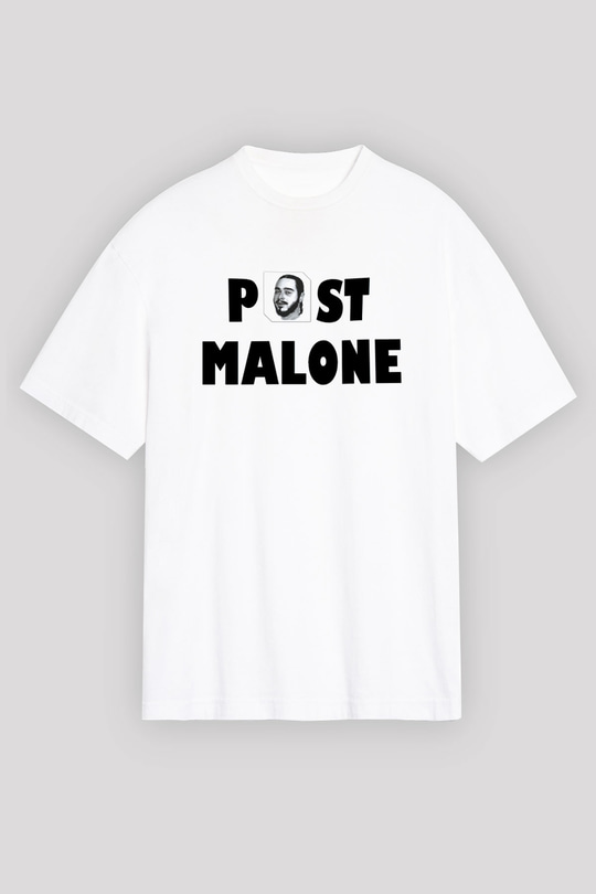 Post Malone Beyaz Unisex Oversize Tişört T-Shirt