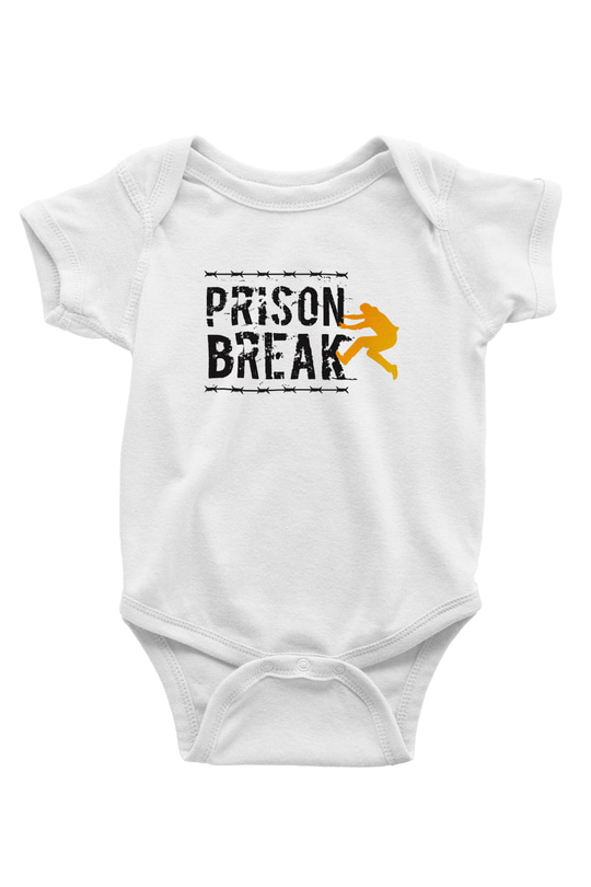 Prison Break Baskılı Beyaz Unisex Bebek Body - Zıbın
