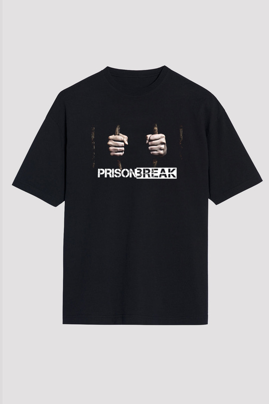 Prison Break Siyah Unisex Oversize Tişört T-Shirt