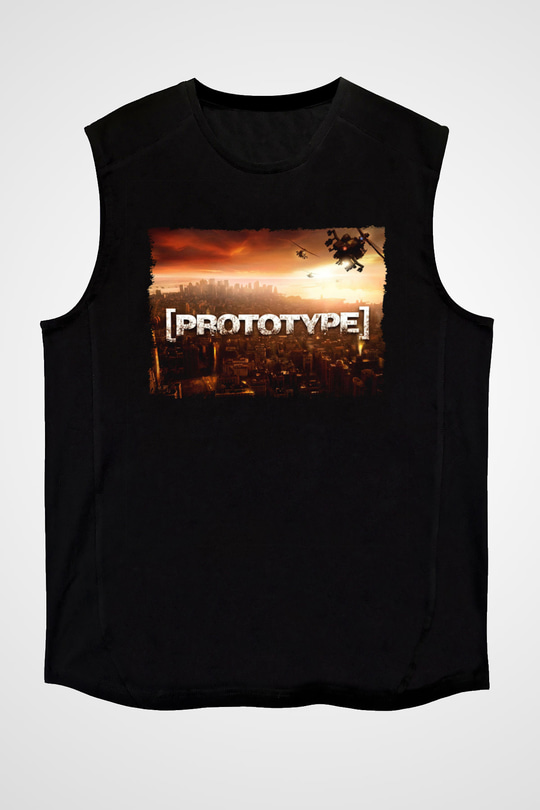 Prototype Siyah Unisex Kolsuz Tişört