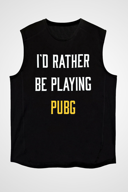 PUBG Siyah Unisex Kolsuz Tişört