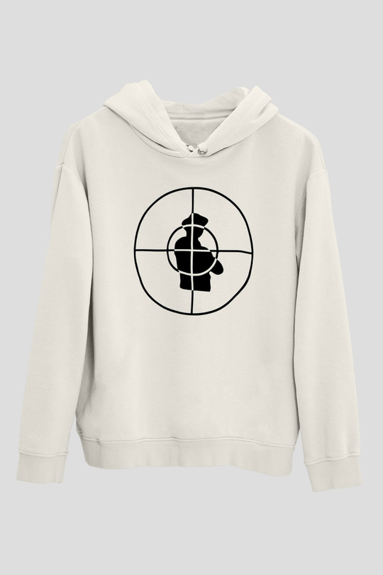 Public Enemy Beyaz Unisex Kapşonlu Sweatshirt