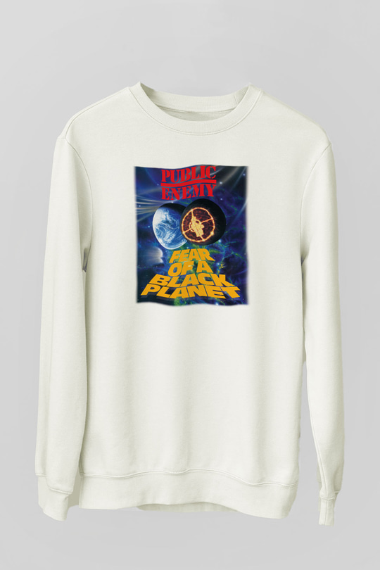 Public Enemy Beyaz Unisex Sweatshirt