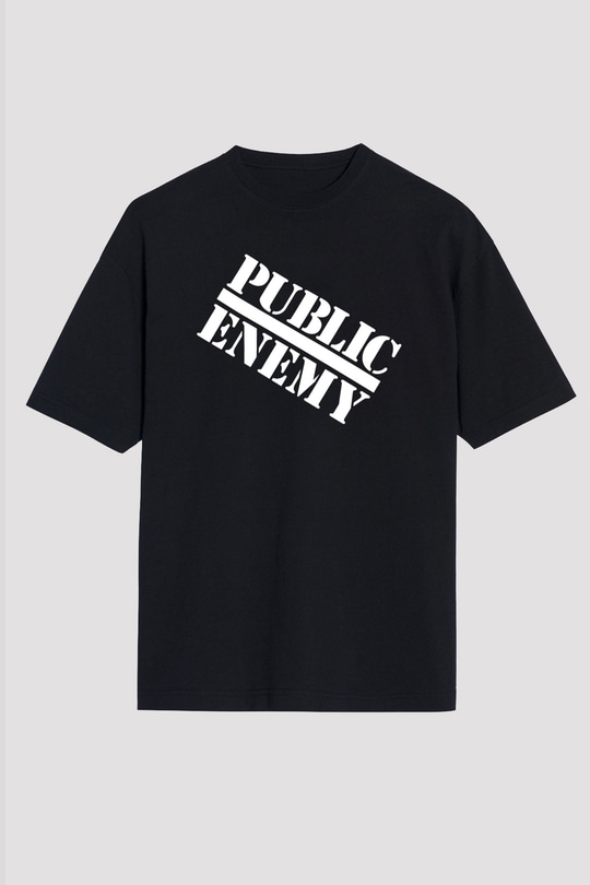 Public Enemy Siyah Unisex Oversize Tişört T-Shirt