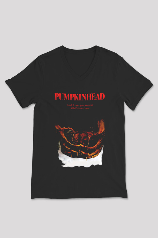 Pumpkinhead Siyah Unisex V Yaka Tişört