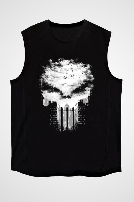 Punisher Siyah Unisex Kolsuz Tişört