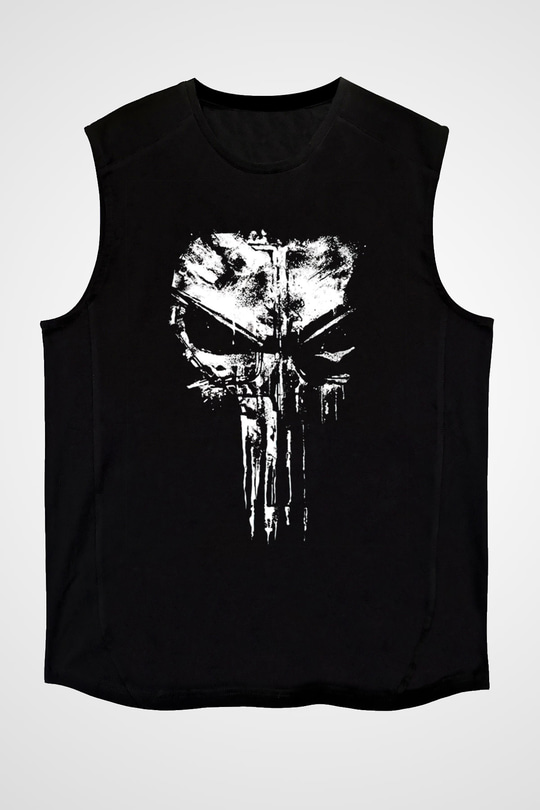 Punisher Siyah Unisex Kolsuz Tişört