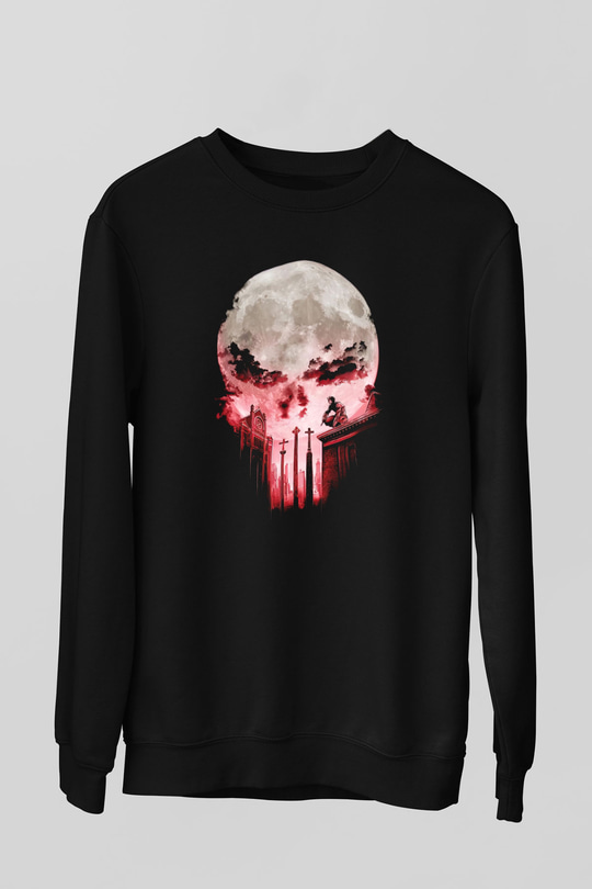 Punisher Siyah Unisex Sweatshirt