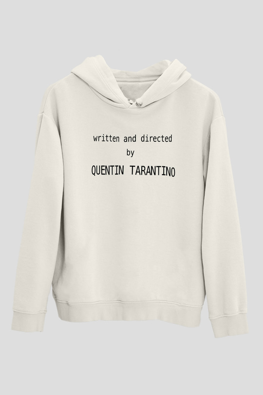 Quentin Tarantino Yazılı Beyaz Unisex Kapşonlu Sweatshirt