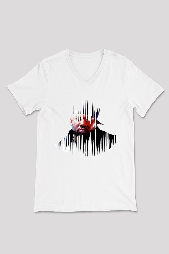 Raekwon Beyaz Unisex V Yaka Tişört