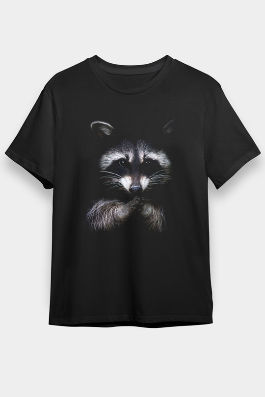 Rakun Siyah Unisex Tişört T-Shirt - TişörtFabrikası