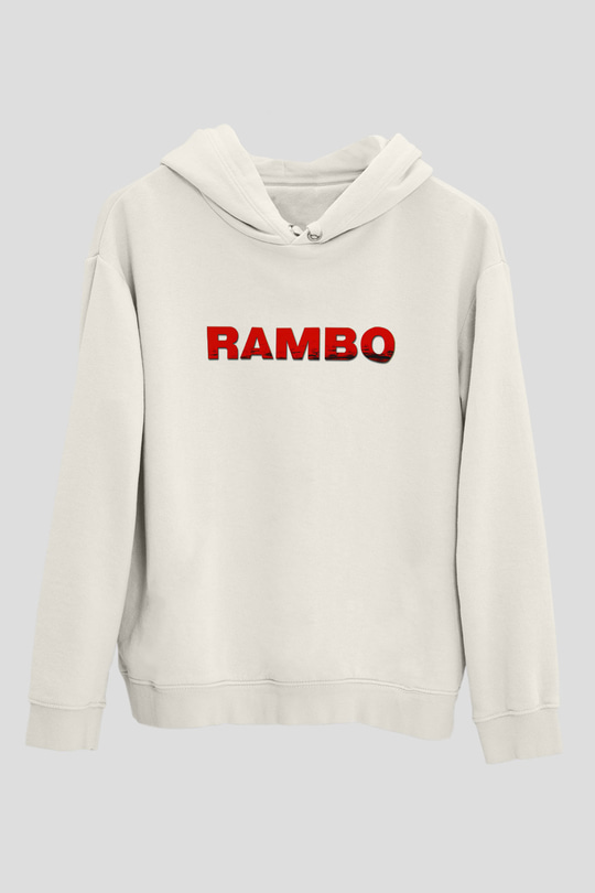Rambo Beyaz Unisex Hoodie
