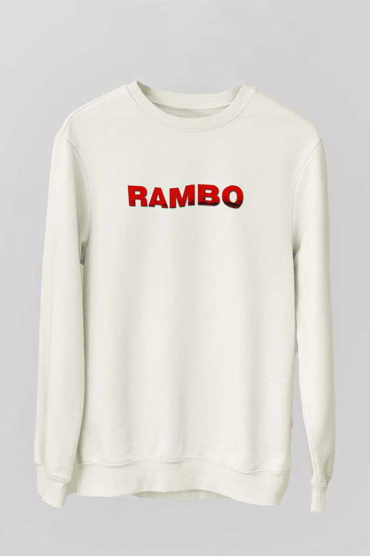 Rambo Beyaz Unisex Sweatshirt