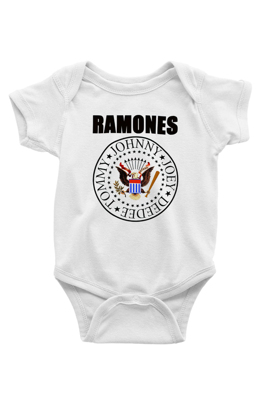 Ramones Baskılı Beyaz Unisex Bebek Body - Zıbın