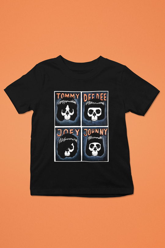 Ramones Baskılı Siyah Unisex Çocuk Tişört
