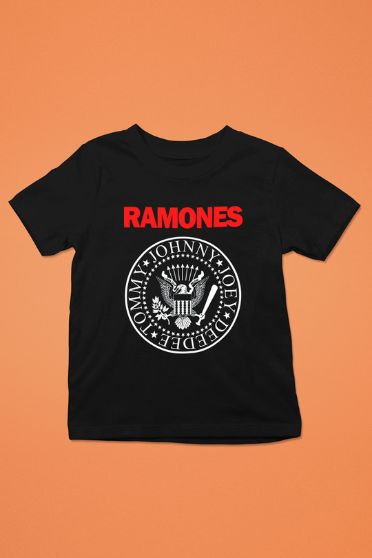 Ramones Baskılı Siyah Unisex Çocuk Tişört