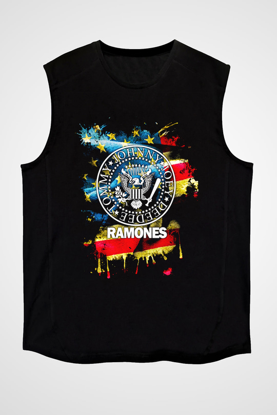Ramones Siyah Unisex Kolsuz Tişört