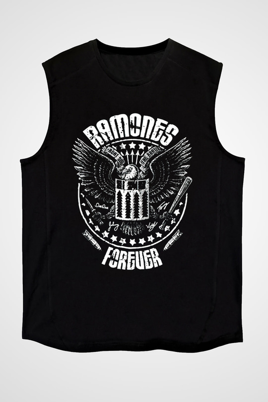 Ramones Siyah Unisex Kolsuz Tişört
