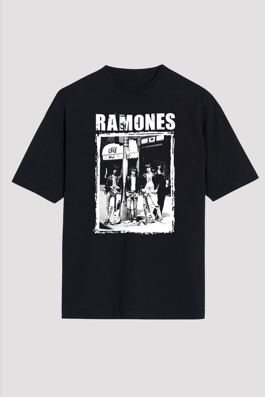 Ramones Siyah Unisex Oversize Tişört T-Shirt