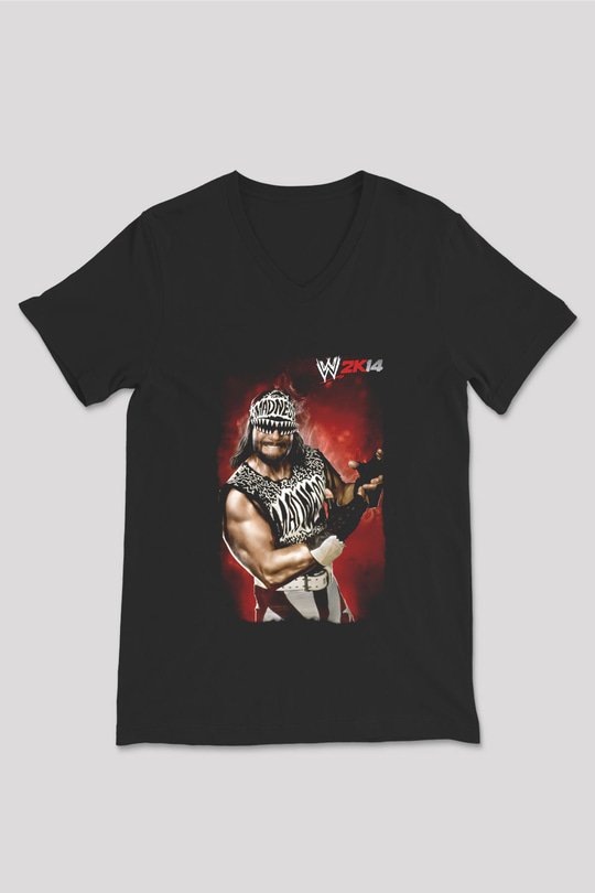 Randy Savage Siyah Unisex  V Yaka Tişört
