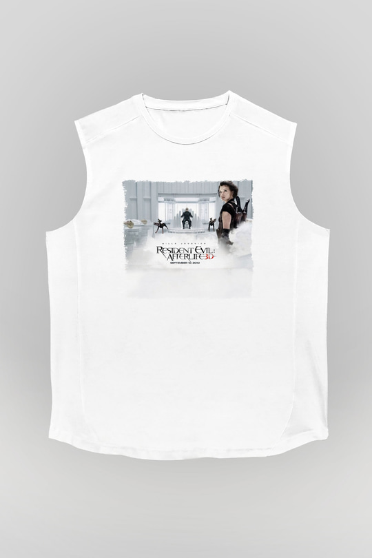 Resident Evil Beyaz Unisex Kolsuz Tişört