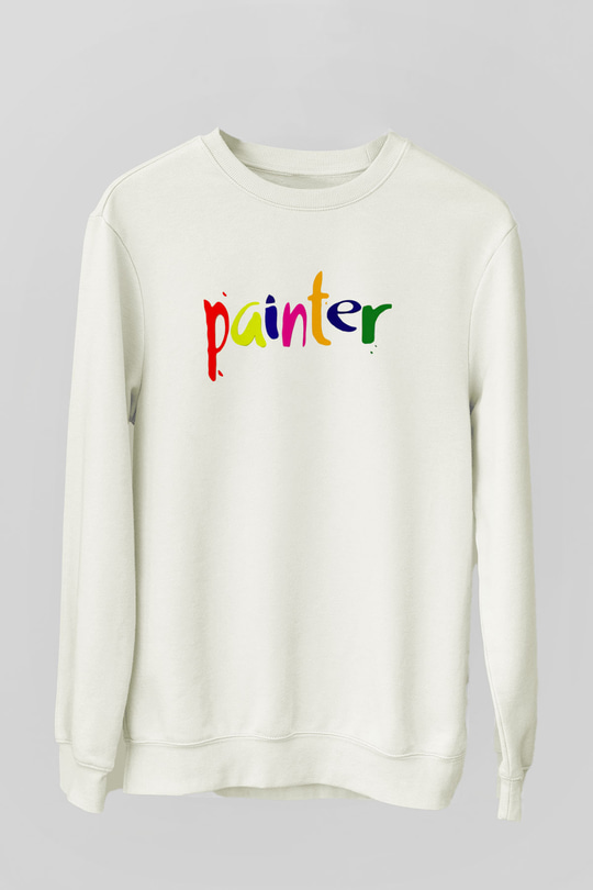 Ressam Beyaz Unisex Sweatshirt