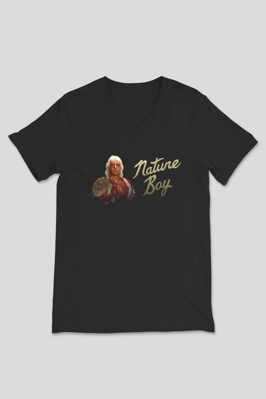 Ric Flair Siyah Unisex  V Yaka Tişört