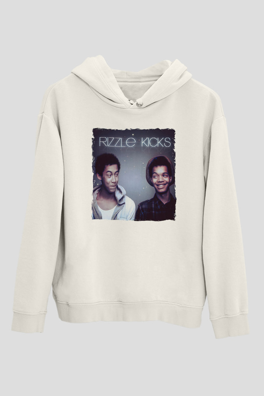Rizzle Kicks Beyaz Unisex Kapüşonlu Sweatshirt