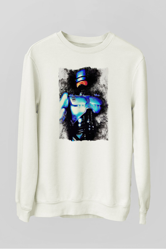 RoboCop Beyaz Unisex Sweatshirt