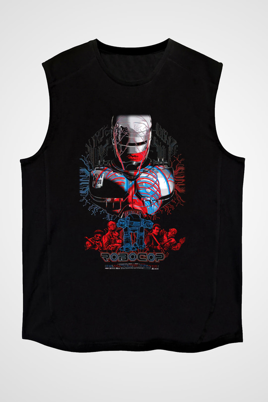 RoboCop Siyah Unisex Kolsuz Tişört