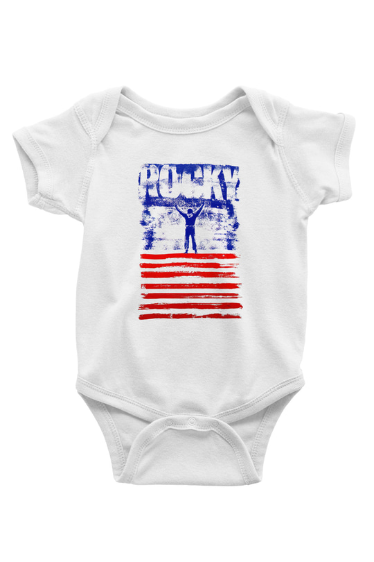 Rocky Baskılı Beyaz Unisex Bebek Body - Zıbın