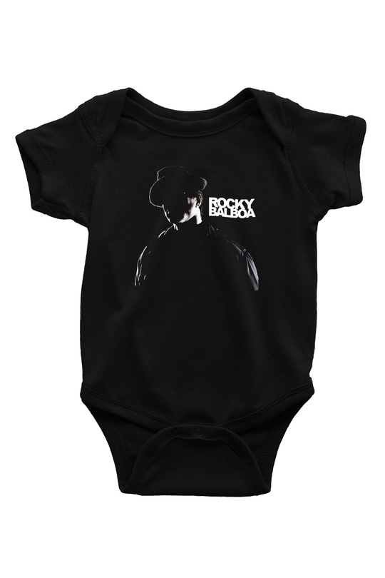 Rocky Baskılı Siyah Bebek Body - Zıbın