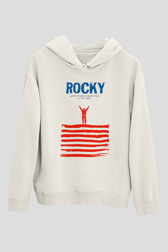 Rocky Beyaz Unisex Hoodie