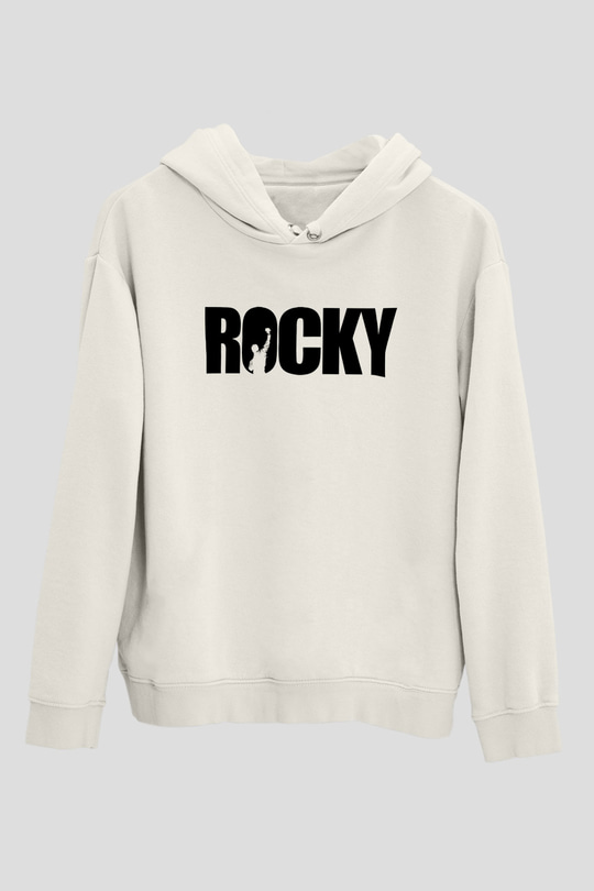 Rocky Beyaz Unisex Hoodie