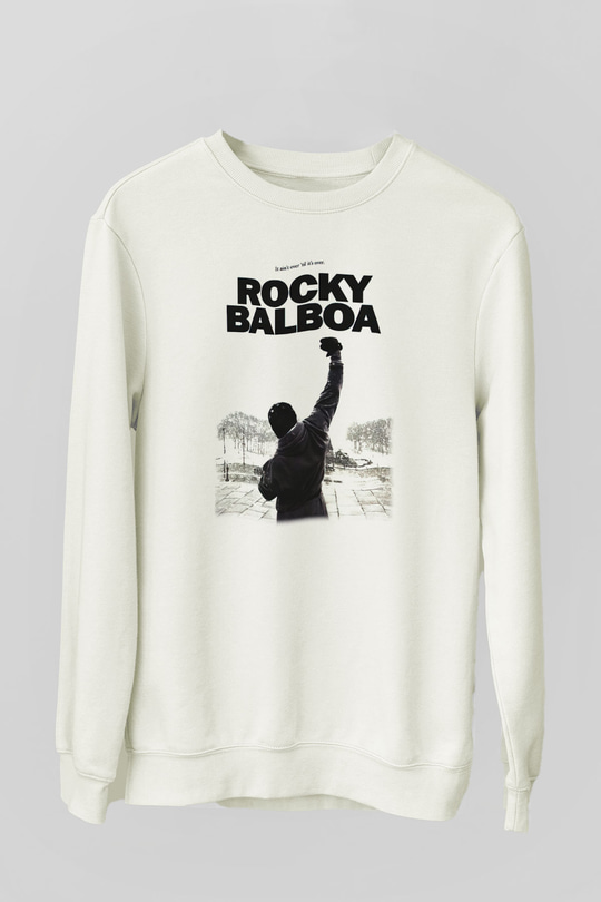 Rocky Beyaz Unisex Sweatshirt