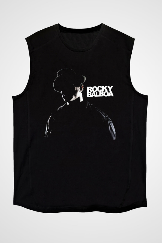Rocky Siyah Unisex Kolsuz Tişört