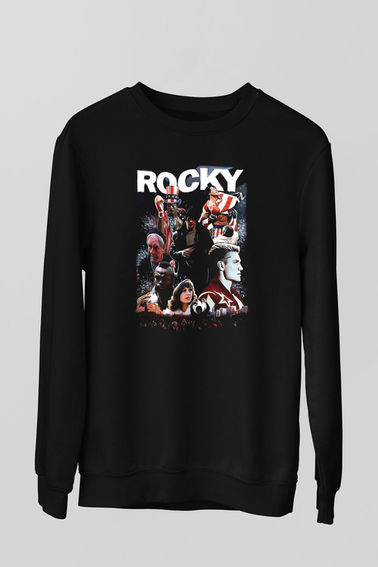 Rocky Siyah Unisex Sweatshirt